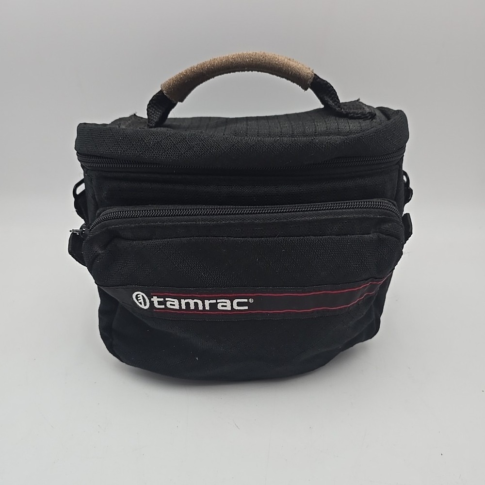 Tamrac Model 601 Black Red Canvas Camera Bag Adjustable Strap Made in USA